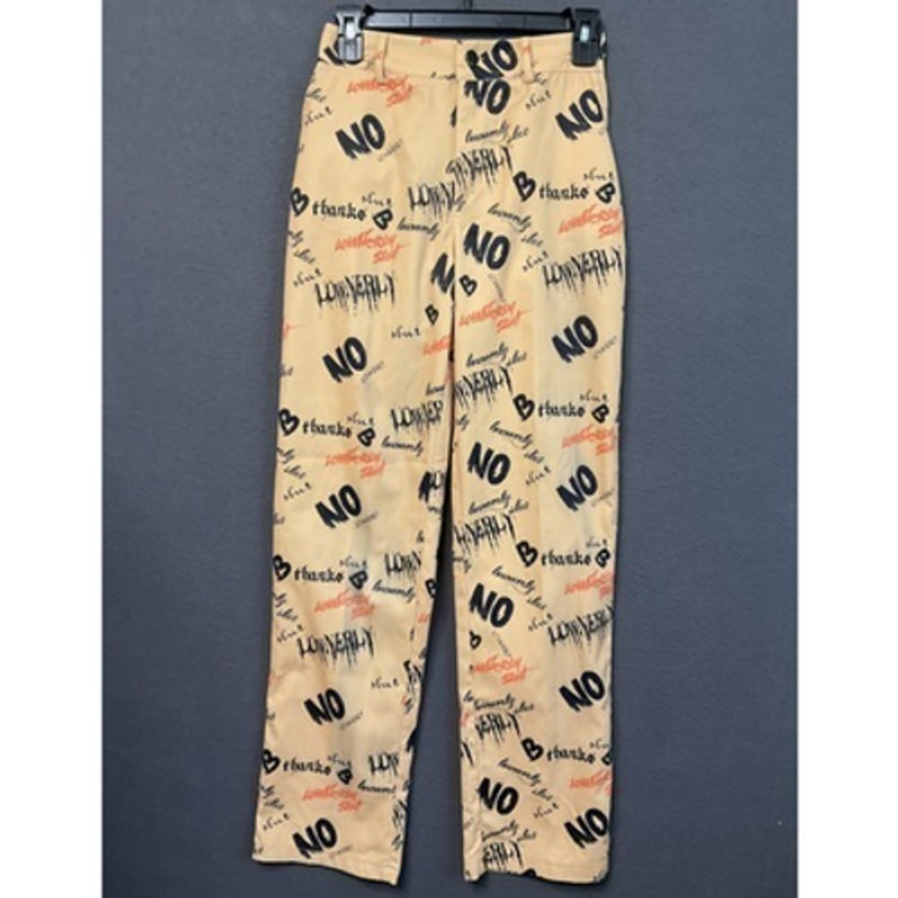 Blush Mark Pants Womens Small All Over Graphic Streetwear Y2K Polyester Blend